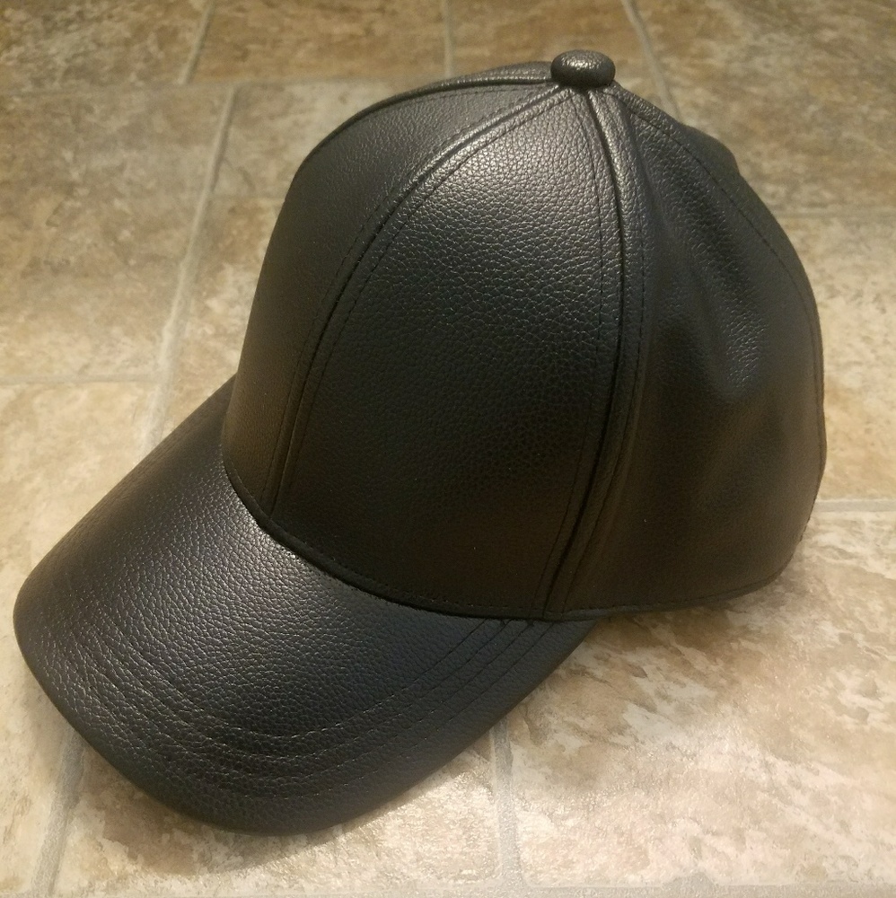 Faux Leather Baseball Cap